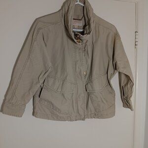Michel kors,  womens  beige  canvas  utility  jacket xxs